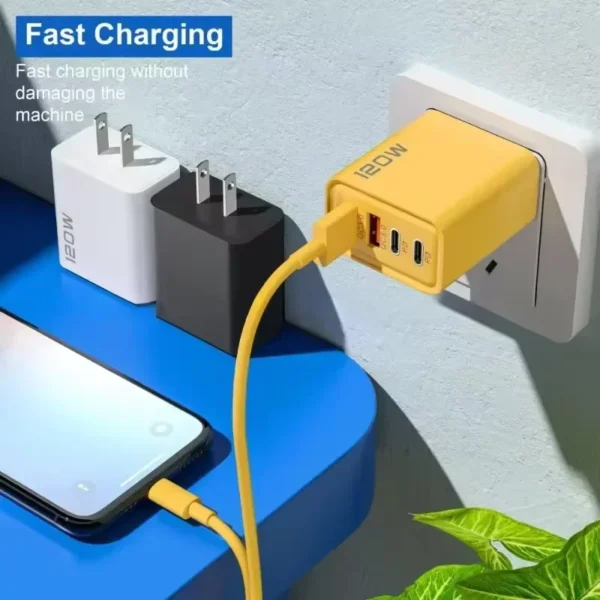 Xiaomi Mijia 120W Caricatore rapido Tipo-C PD Caricatore a ricarica rapida Spina UE/USA Adattatore per caricabatterie USB 3.0 a ricarica rapida per iPhone Samsung - immagine 3